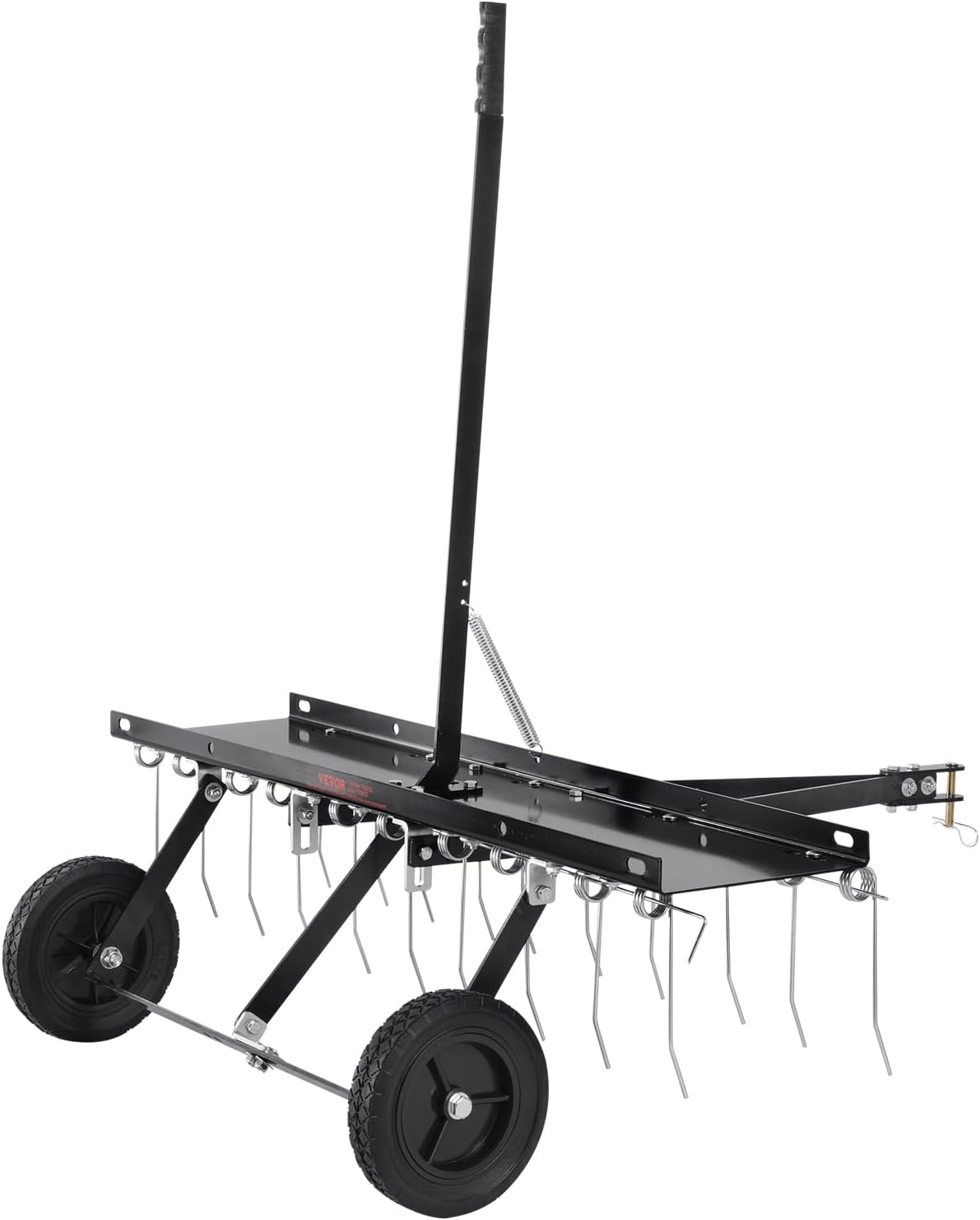 VEVOR Abschleppen hinter Dethatcher, 101.6 cm Abschlepp-Dethatcher mit 20 Federstahlzinken, Abschleppen hinter Rasenrechen für ATV oder Mäher, Rasenentfeuchter Rechen mit Hebegriff für Bauernhof, Gras