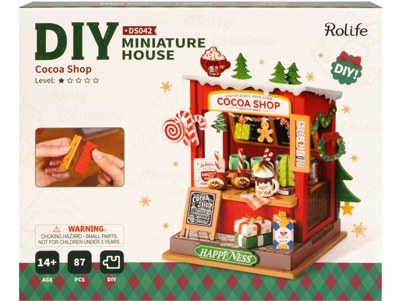 RoboTime Bausatz Cocoa Shop 3D-Puzzle aus lasergeschnittenen Holzteilen