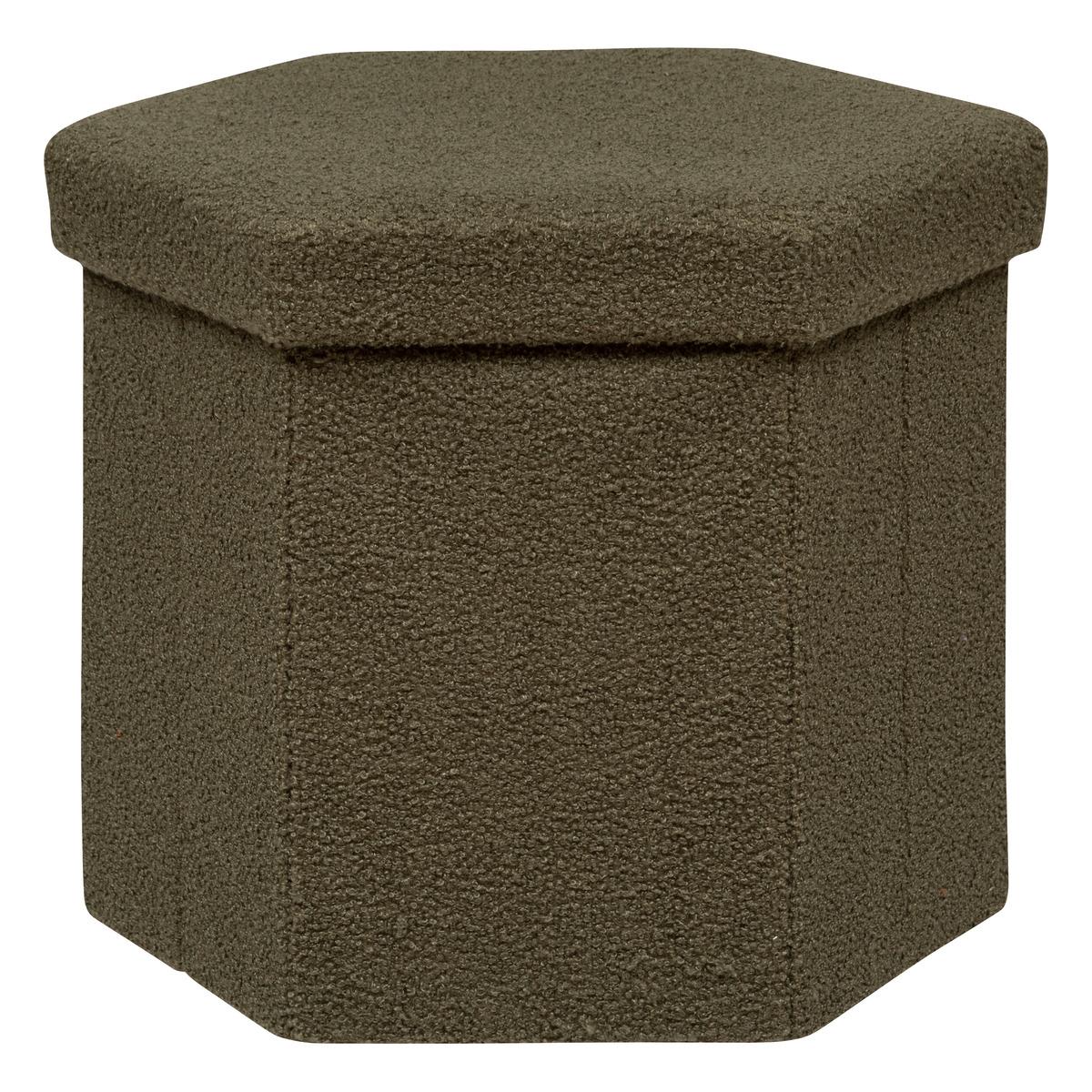 POUF PLIANT BOUCLETTE JAIKO KAKI D.40X38CM
