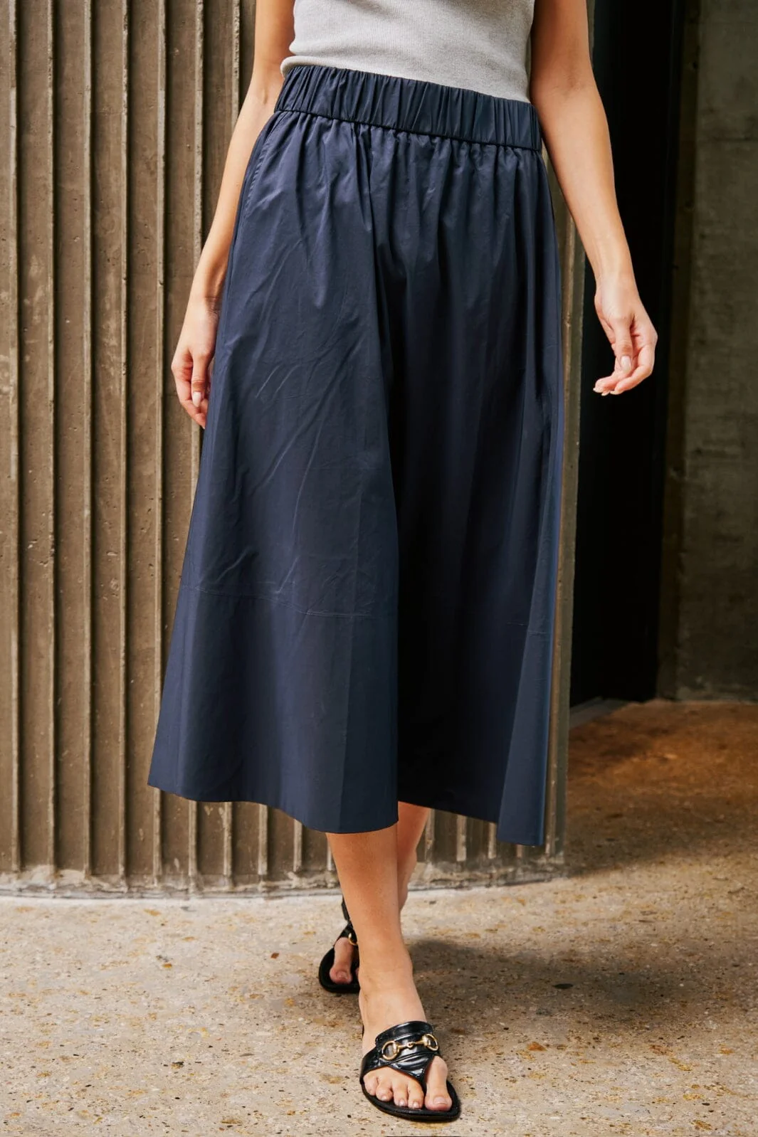 Neo Noir Yara Poplin Skirt navy