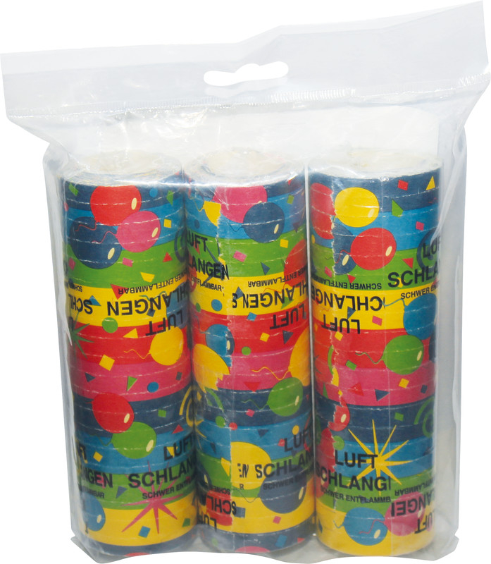 (3er Set) 6m Papier Luftschlangen Party Tisch Deko Rollen für Geburtstag / Hochzeit / Fasnacht - Ballone