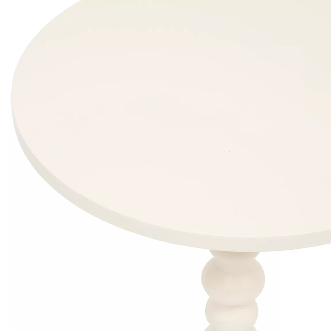 Table à café ronde en bois (H50 cm) Alix Ivoire