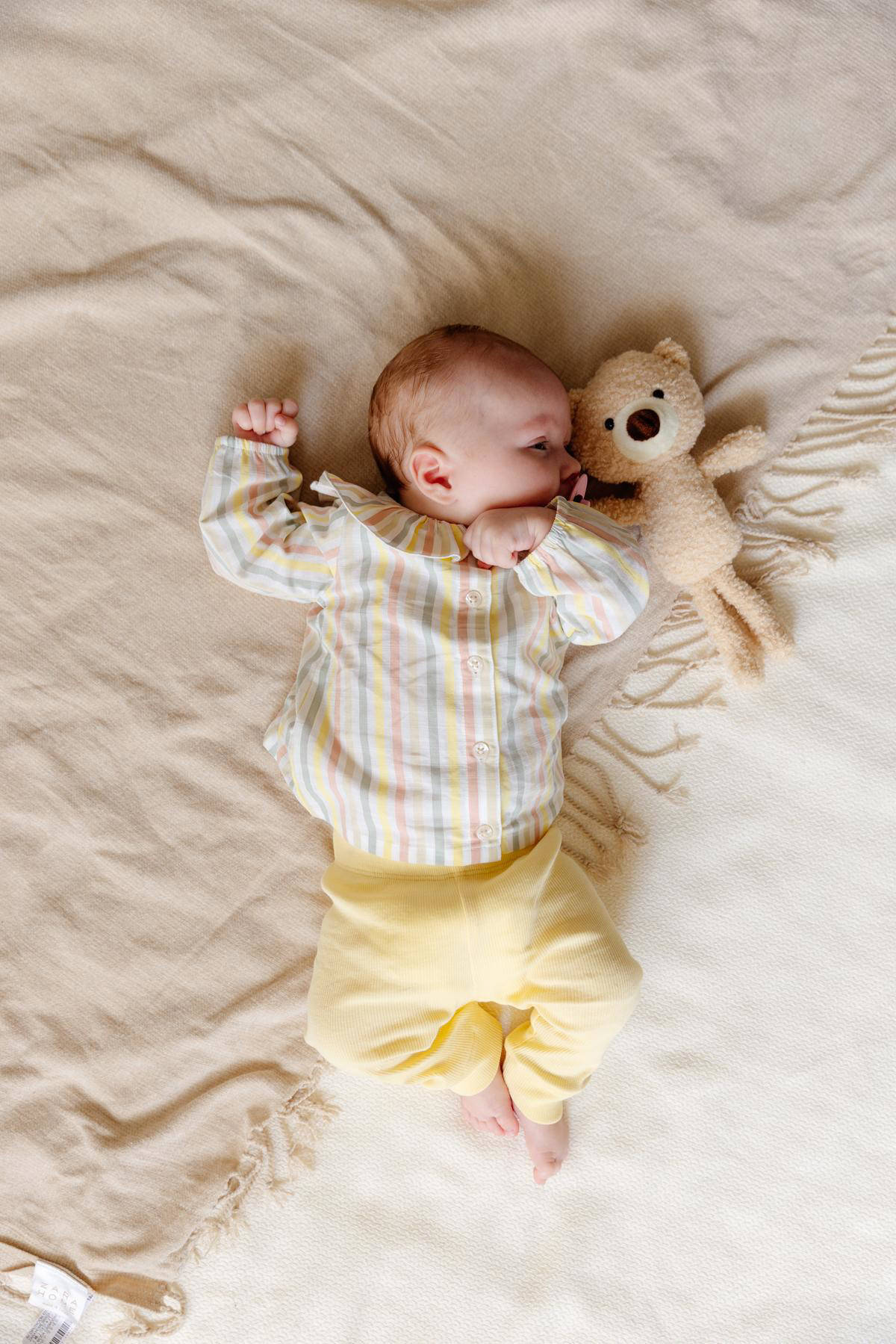 Quapi baby gestreepte blouse QSARENB lichtgeel/multicolor