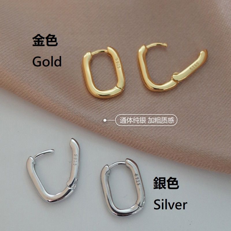 Hansha - 925 Sterling Zilveren U-vormige Oorbel