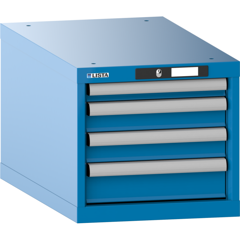Armoire à tiroirs Lista 18x36E H 38,3 x L 41,1 x H 72,5 cm 4 tiroirs (1 x 5, 2 x 7,5 et 1 x 10 cm) Key Lock
