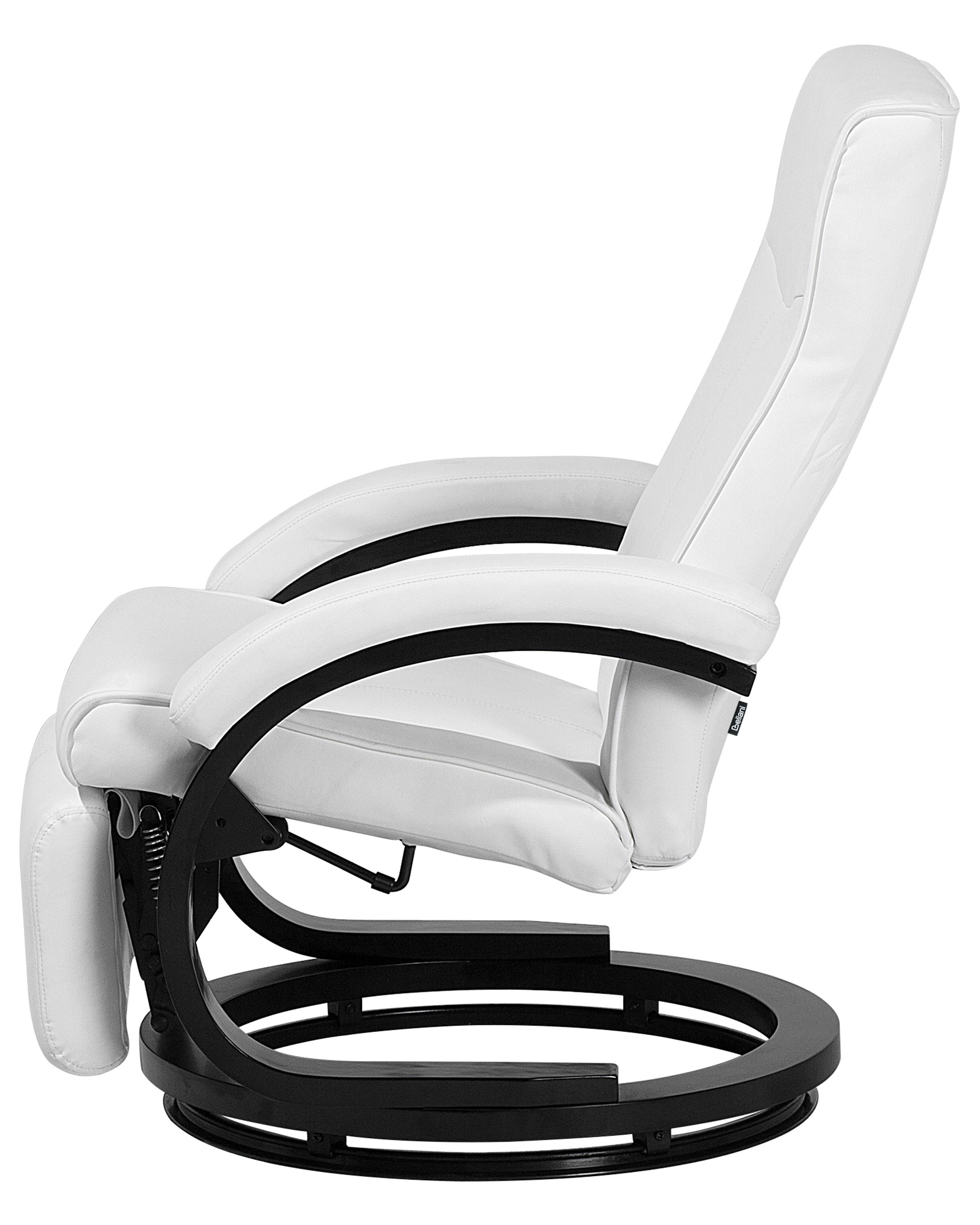 Relaxfauteuil MIGHT inclusief voetensteun Kunstleer Wit