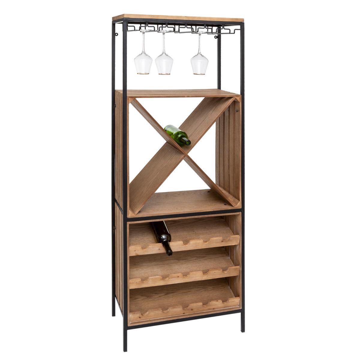 MEUBLE BAR BOUTEILLE BAKOS D.60X30X160CM