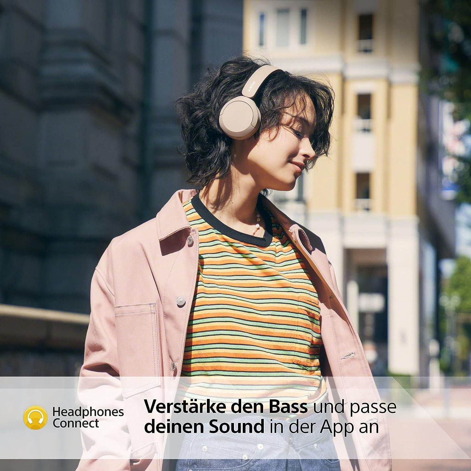 WH-CH520 Bluetooth 5.2 Kopfhörer On-Ear Headset mit Sprachsteuerung (WHCH520C.CE7) - Beige