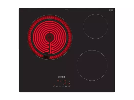 Siemens Table de cuisson vitrocéramique 60cm 3 feux 5700w noir - ET61RBKB8H