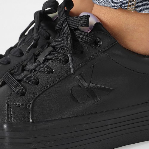 Baskets Femme Bold Vulcan Flatform Laceup Leather 1144 Black Amethyst