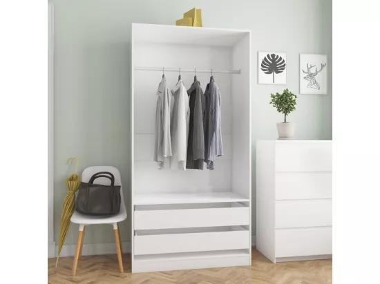 Garde-robe Blanc brillant 100x50x200