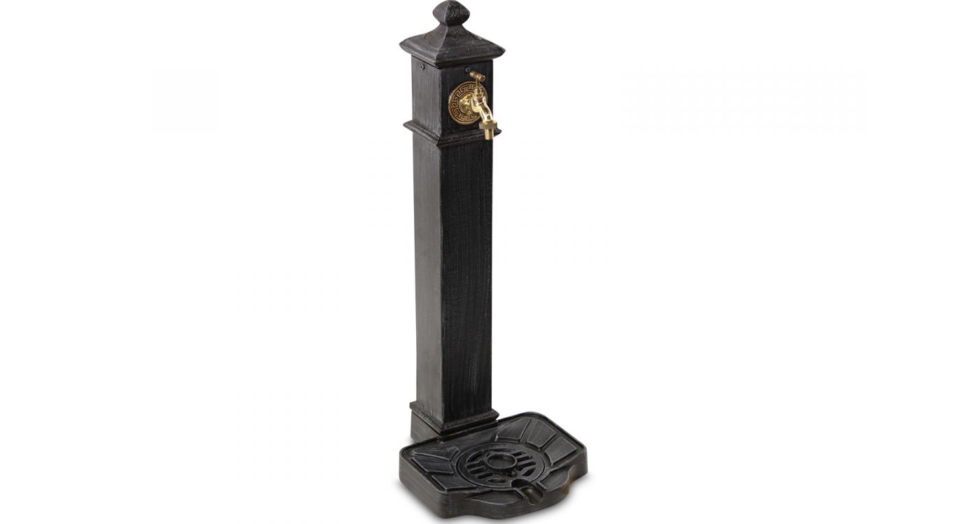 Fontaine de jardin aluminium, métal gris 33x29x80cm - aluminium-métal