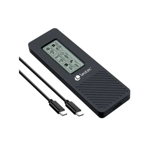 Leotec LEM2EXT01 Caixa Externa para SSD M.2 NVMe com Painel LCD USB 3.2 Gen2 10Gbps Preto