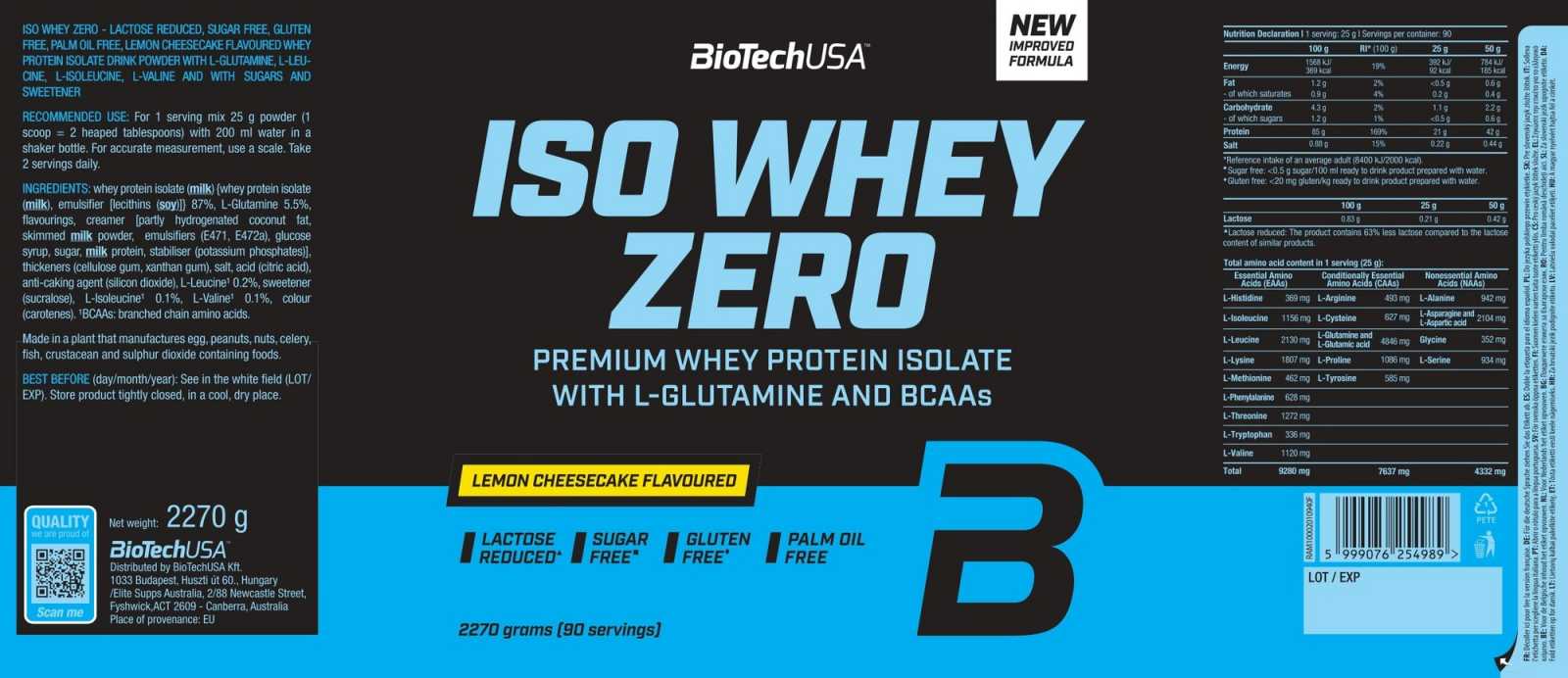 Biotech USA Iso Whey Zero 500g