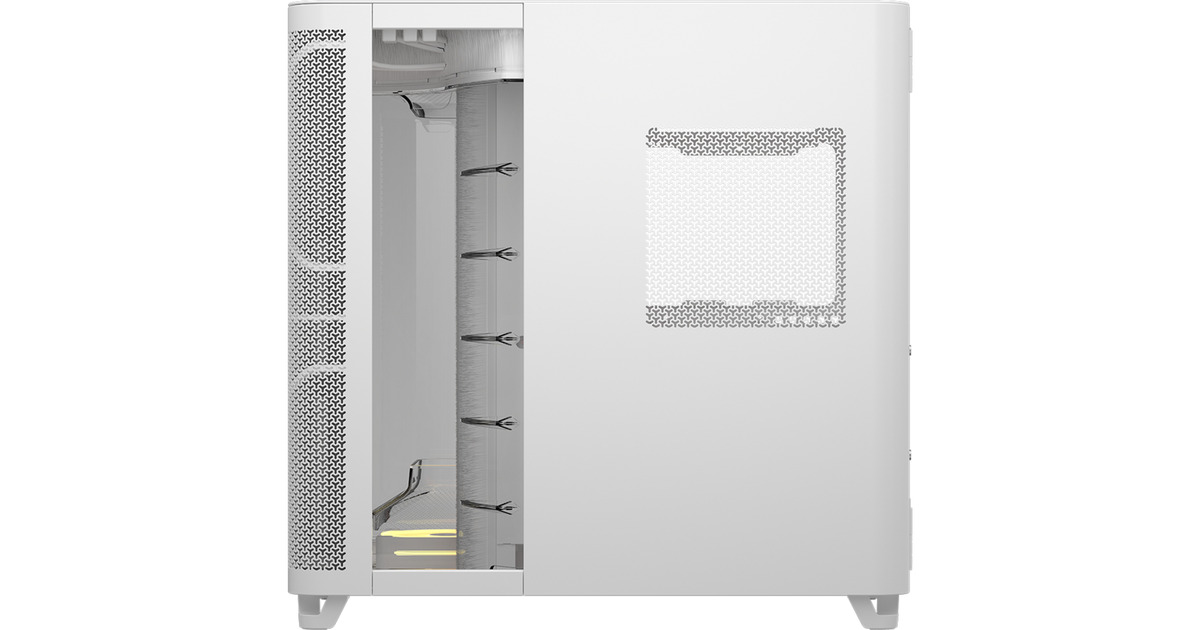 CorsairAIR 5400 LX-R LINK midi tower behuizing  (Wit | 3x USB-C | RGB | Tempered Glass)