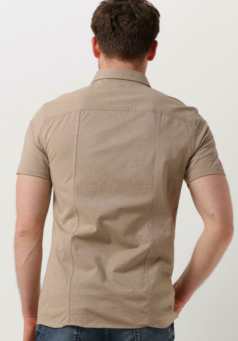 PURE PATH zand pure path casual overhemd pique shortsleeve button up shirt