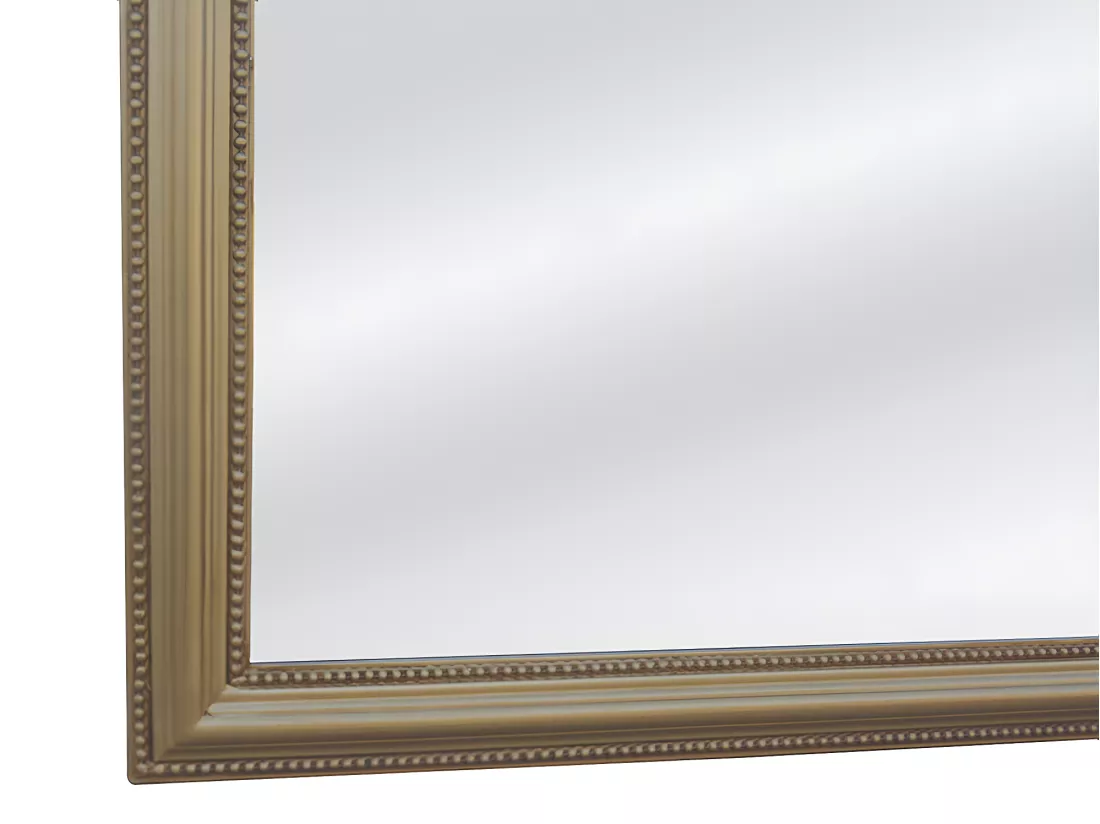 Miroir style vintage en bois de paulownia - L. 80 x H. 110 cm - Doré effet laiton - HELOISE