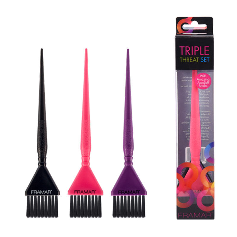 Set 3 pinceaux multicolores à coloration Triple Threat Set