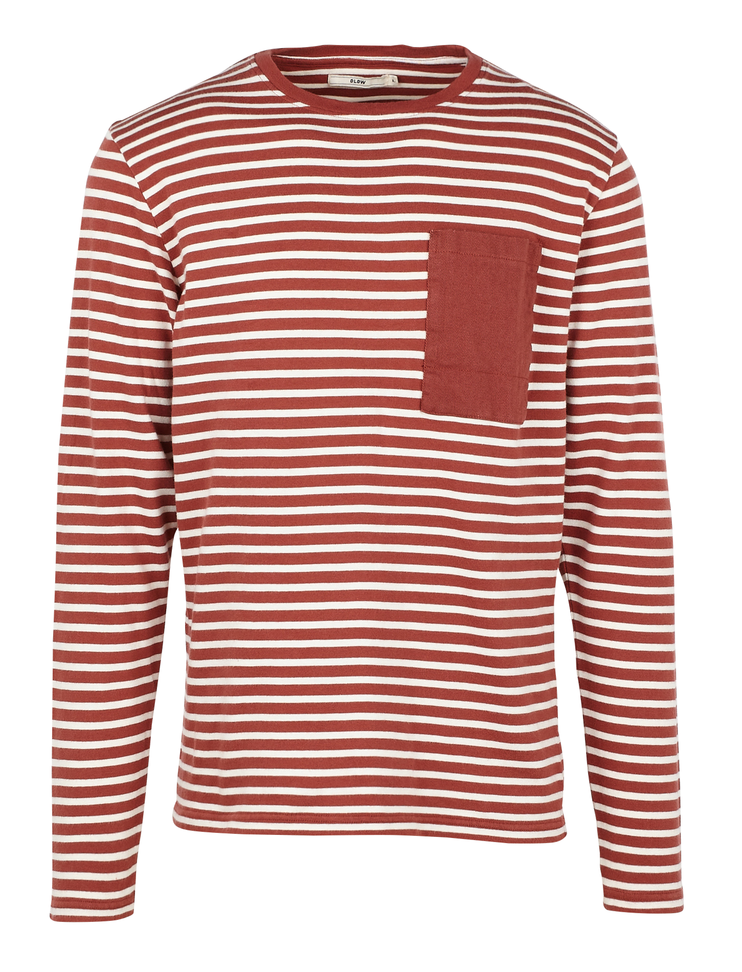 HANDY - Tee-shirt col rond regular-fit rayé en coton bio | Rouge