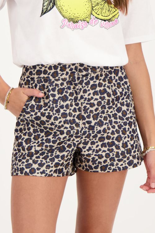 Panterprint korte broek