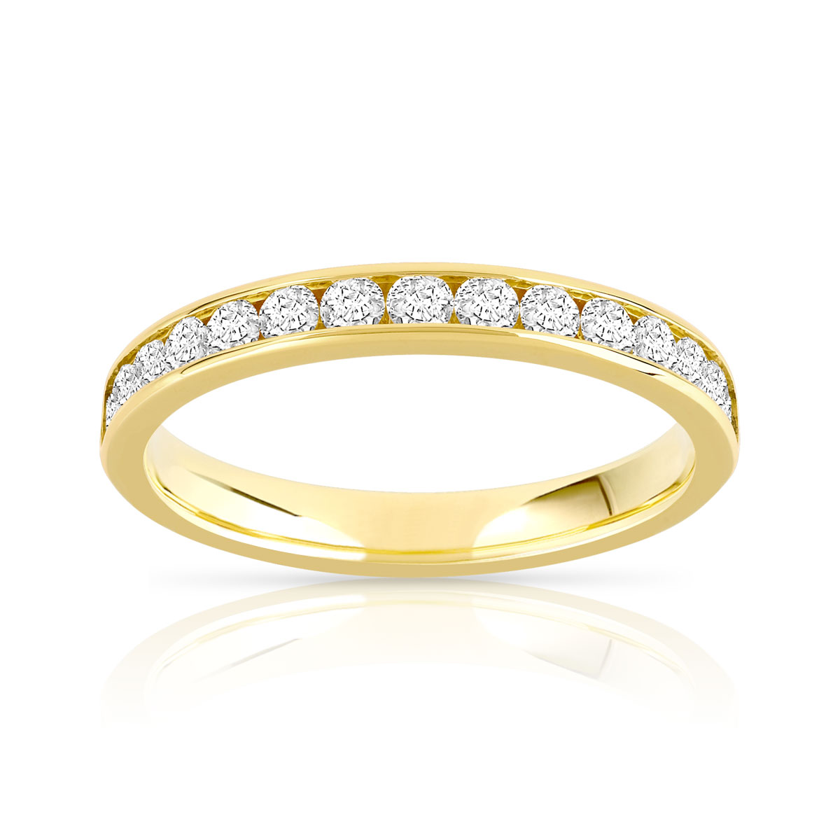 Alliance demi-tour or 750 jaune diamant