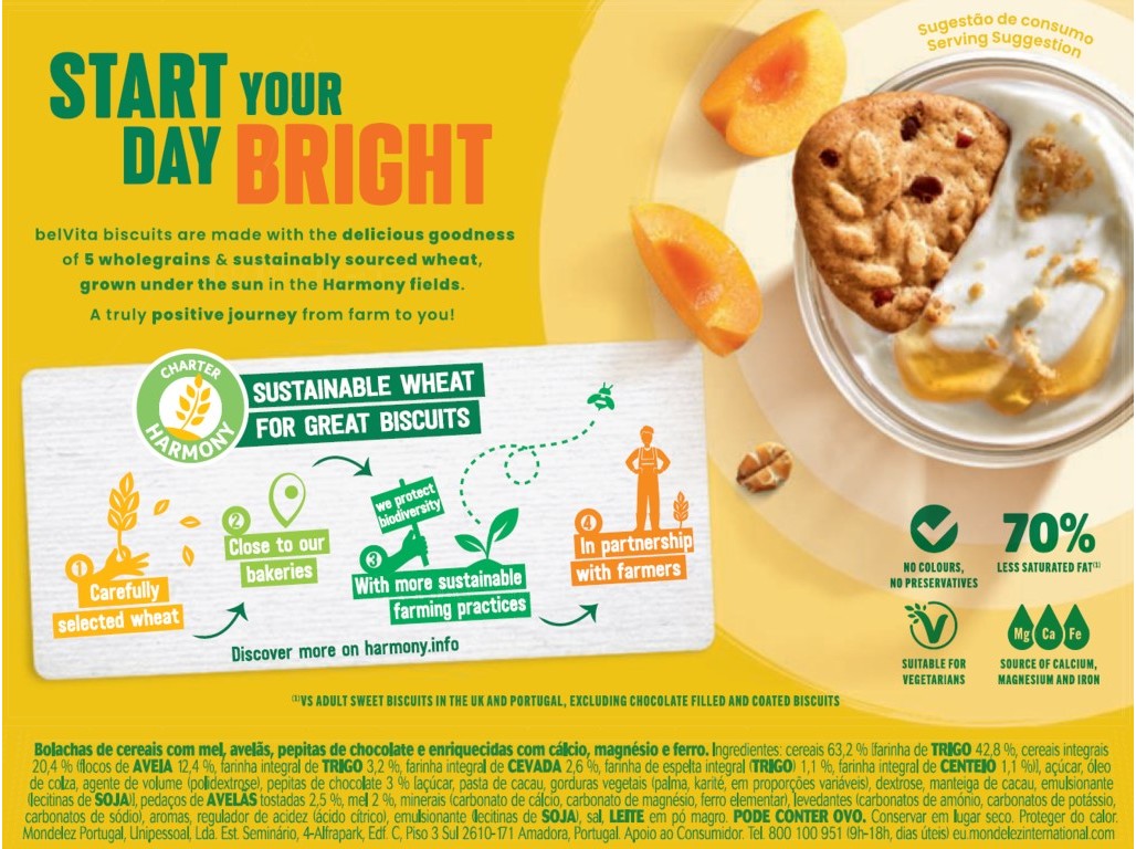 BOLACHA BELVITA MEL E AVELÃ 225G
