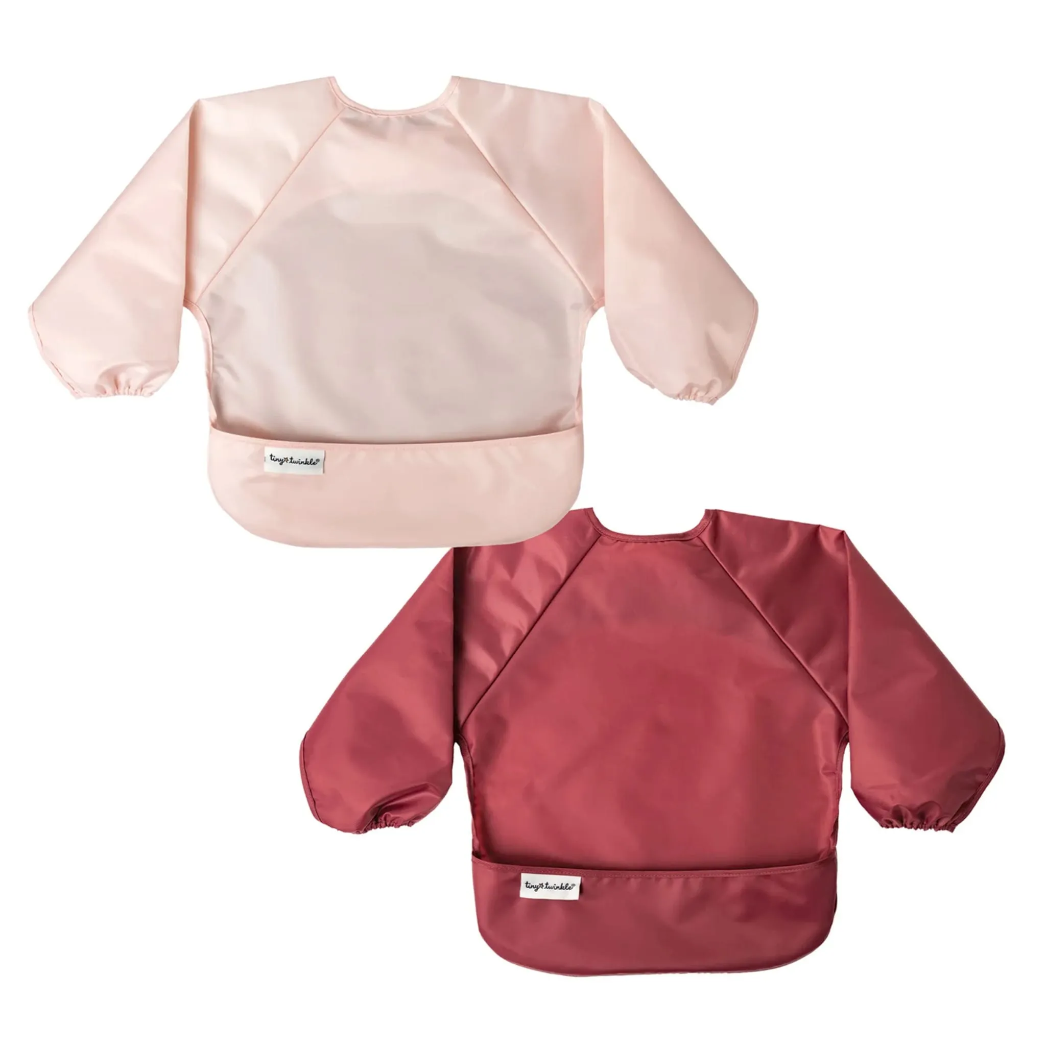 Tiny Twinkle Bavoir Manches Longues (2) - Rose  Bourgogne