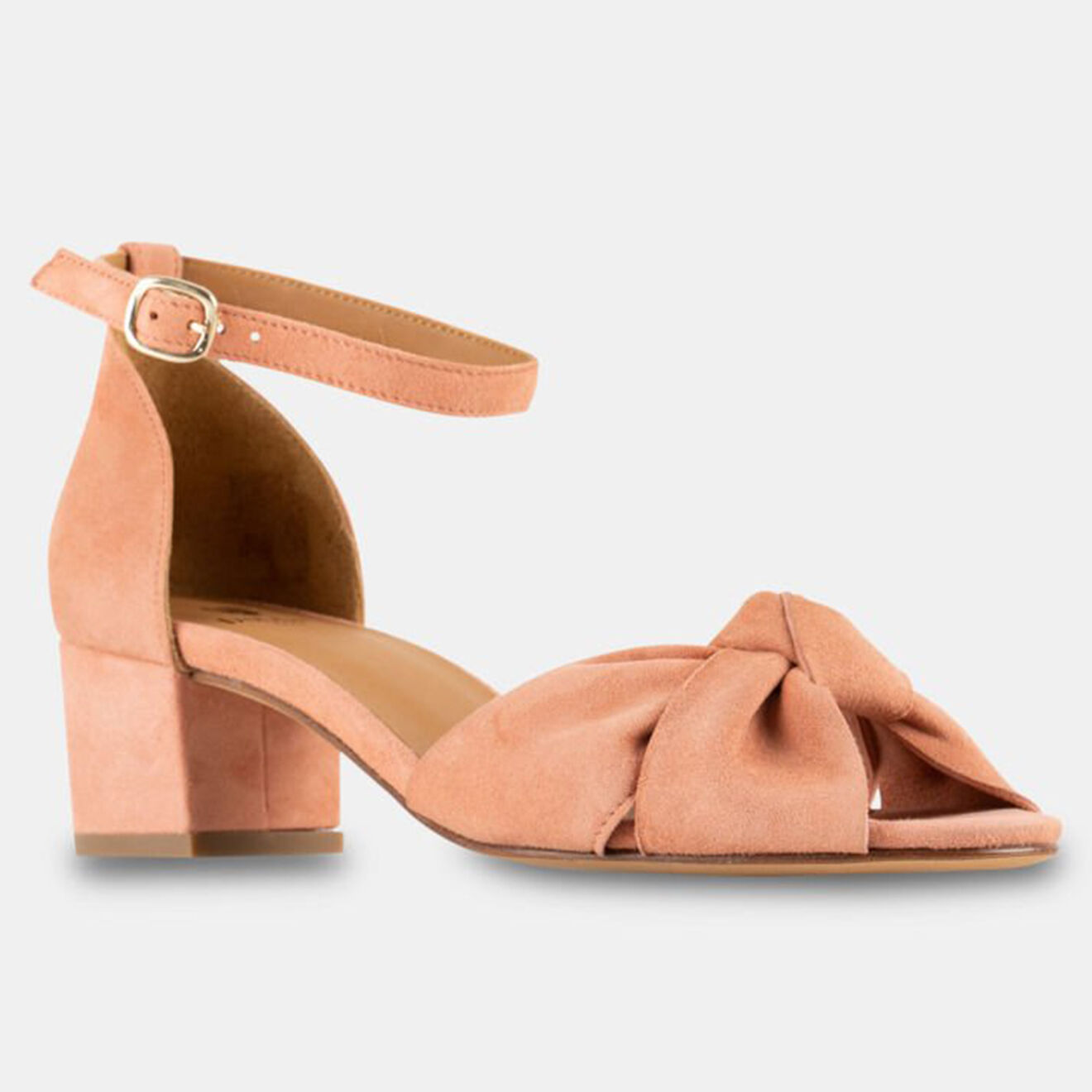 Bobbies Sandales en Velours de Cuir Gloria rose moyen - Talon 5 cm