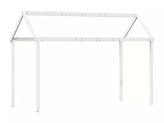 Lit superposé et échelle et toit blanc 80x200cm bois pin massif