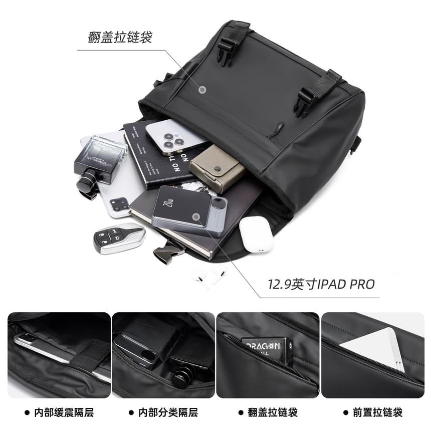 Moyyi - Messenger Bag met klep en letters