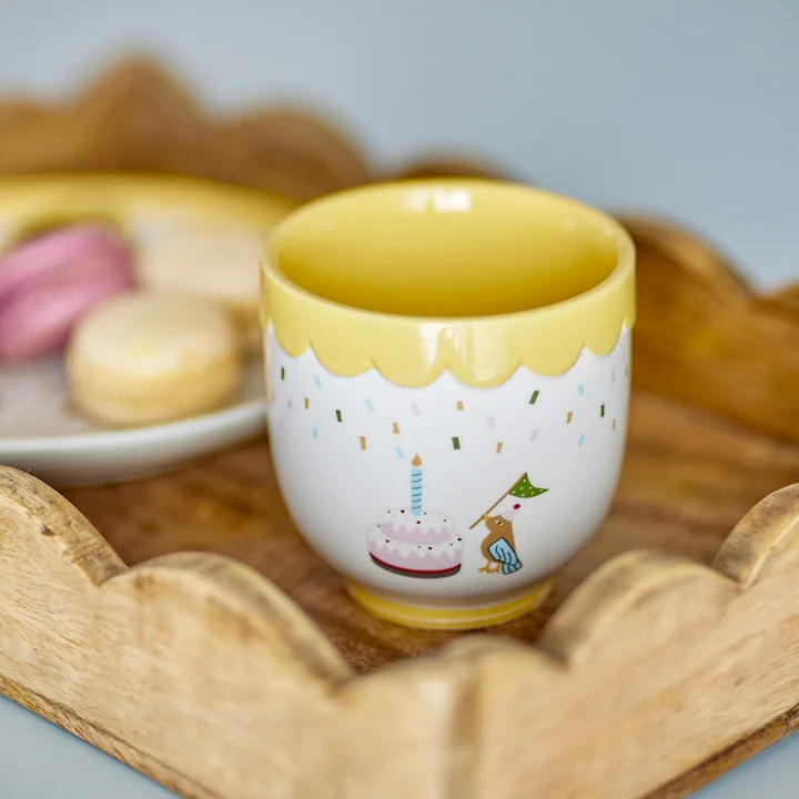 Bloomingville Mini - Celebrate Becher, Ø 7,5 cm, gelb