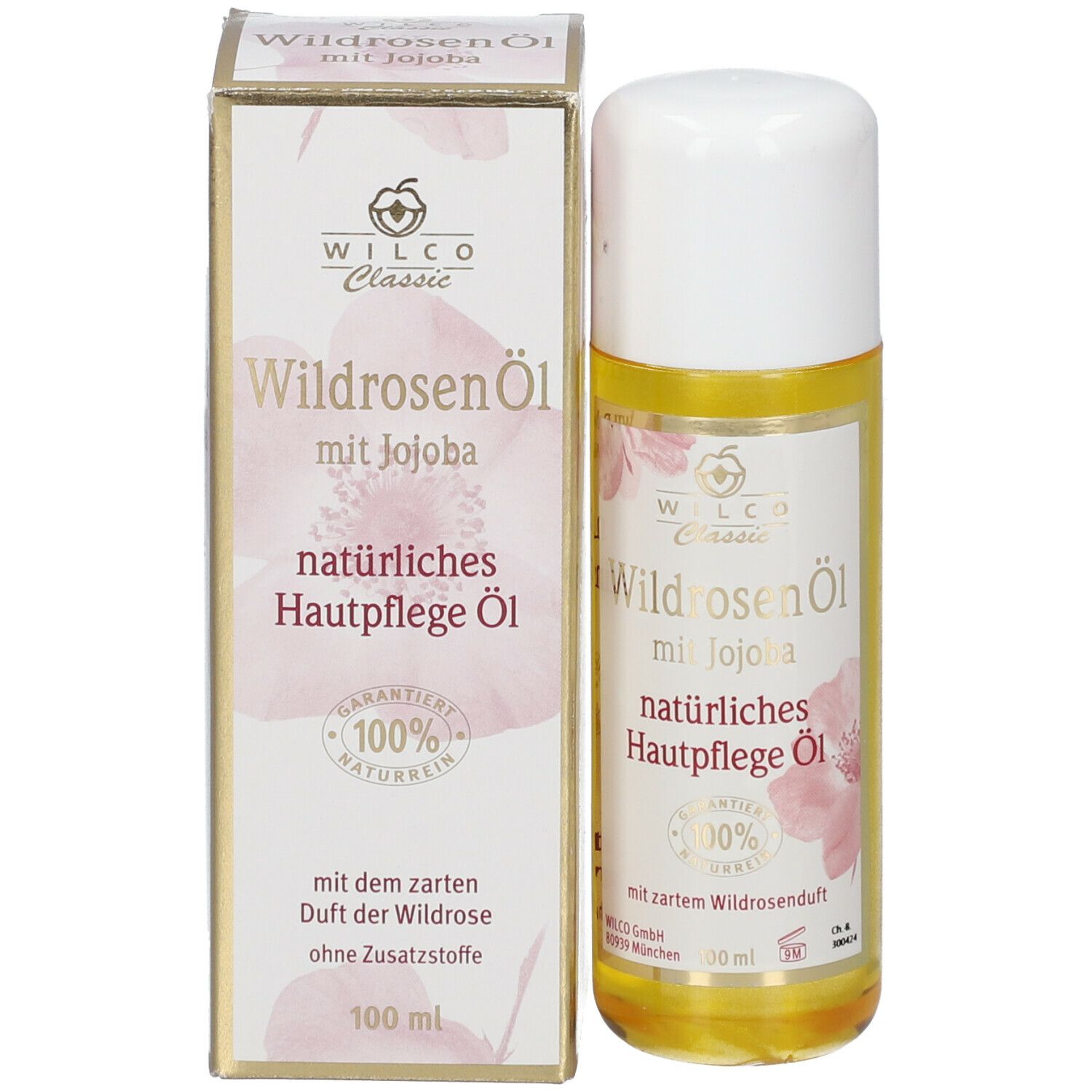 Wilco Natur Wildrosen Öl Bio 100% naturrein mit Jojoba