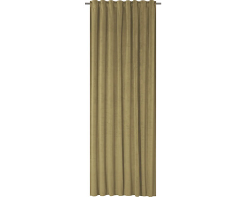 Gordijn met universele band, fluweel mosterdgeel, 140x280 cm