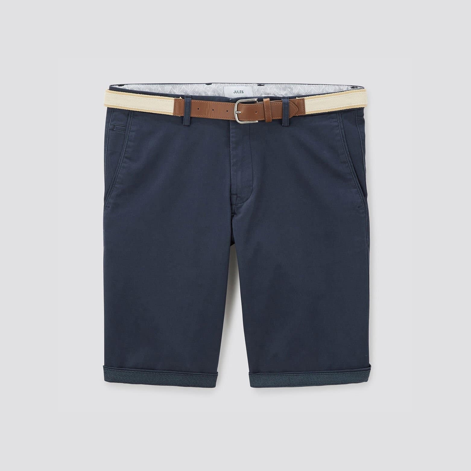 Bermuda chino uni avec ceinture Bleu foncé