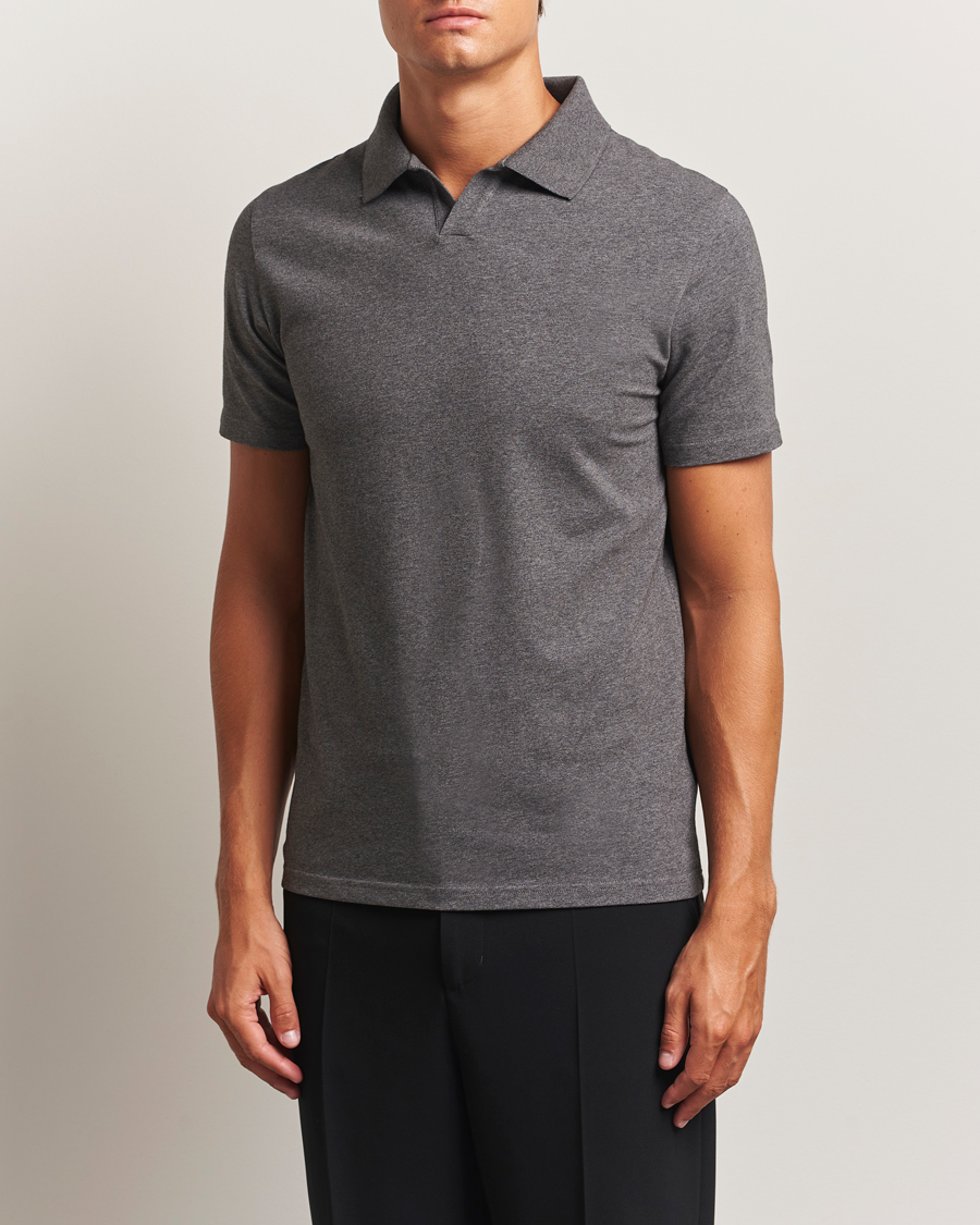 Filippa K Soft Lycra Polo T-Shirt Anthracite Melange