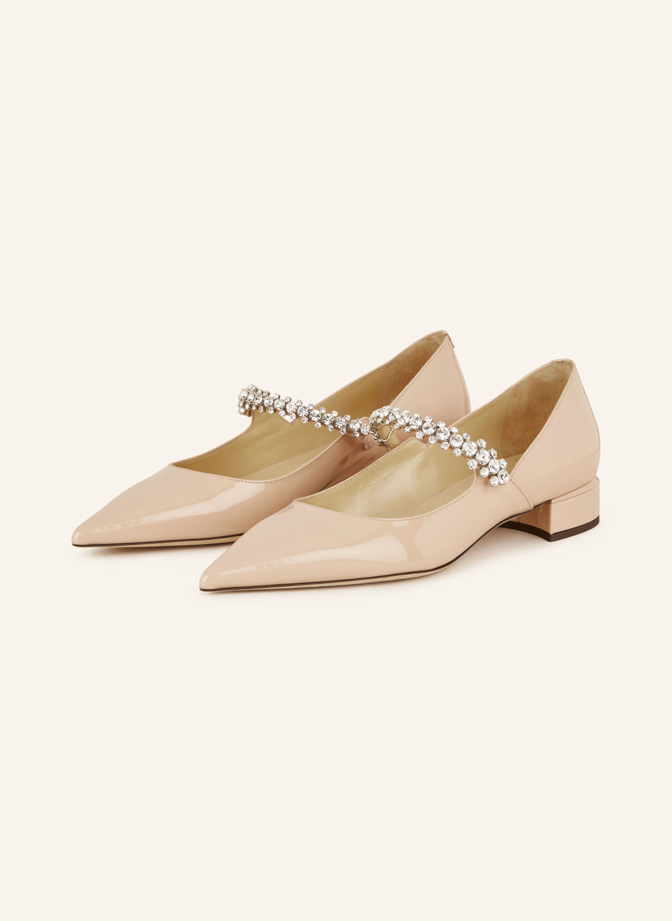 JIMMY CHOO Mary-Jane-Ballerinas mit Schmucksteinen