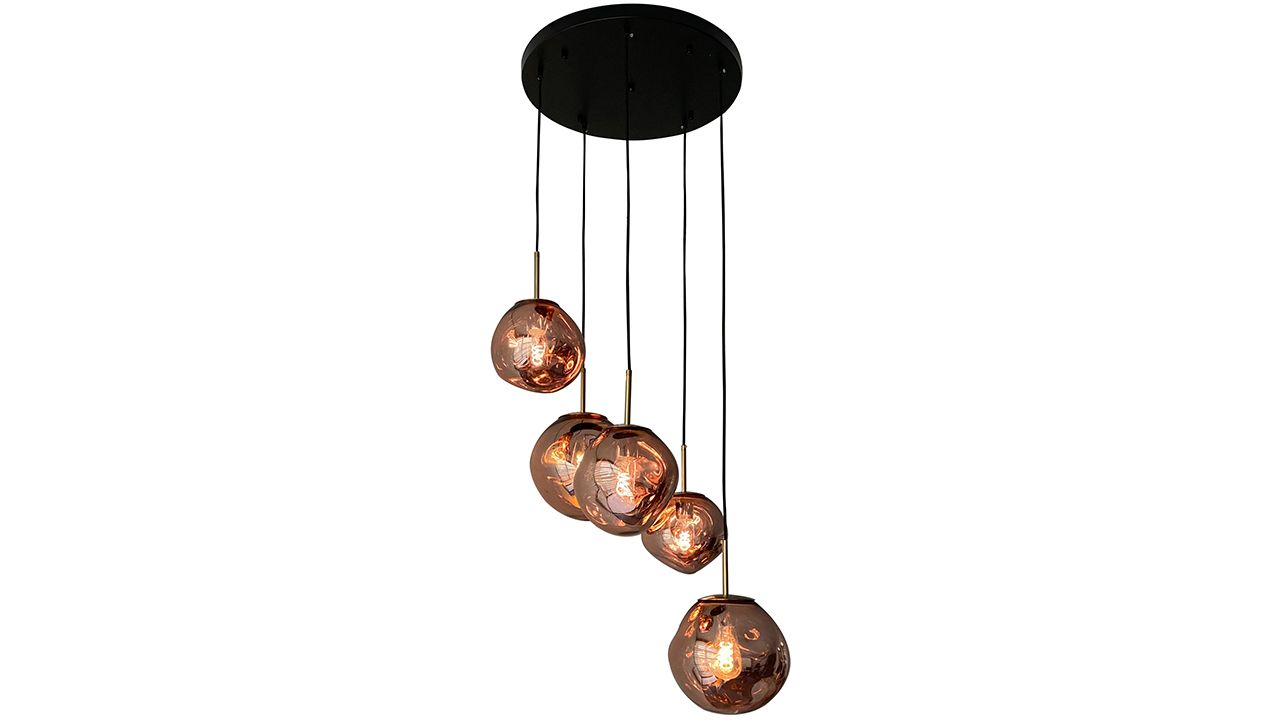 Hanglamp 5-lichts rond Copper Boaz B55 x D55 cm