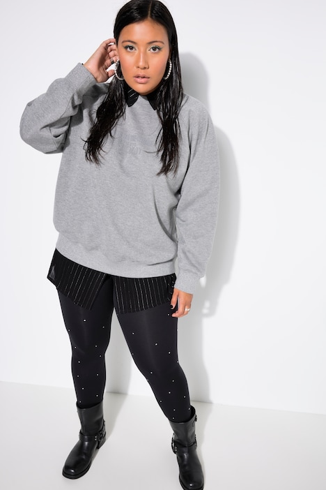 Sweatshirt, oversized, Glitzereffekt, Statement Print