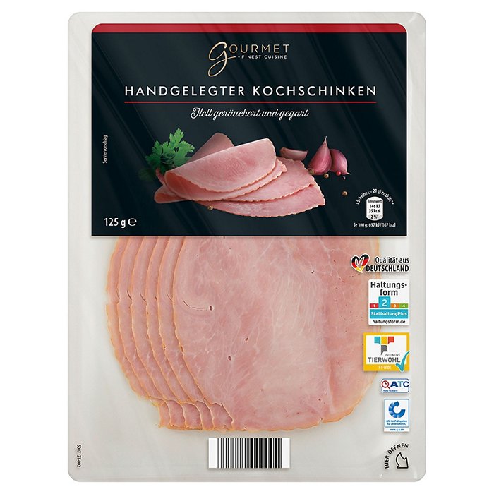 GOURMET FINEST CUISINE Handgelegter Kochschinken 125 g, Hell geräuchert