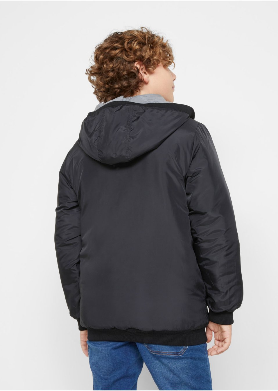 Veste réversible garçon réfléchissante, motif camouflage