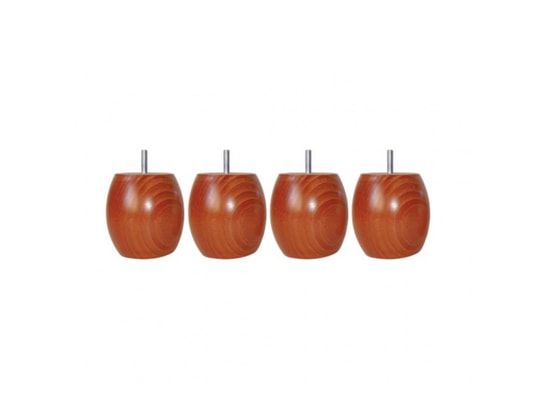 SOMEO - Pied boule bois (lot de 4) marron 9.5 cm