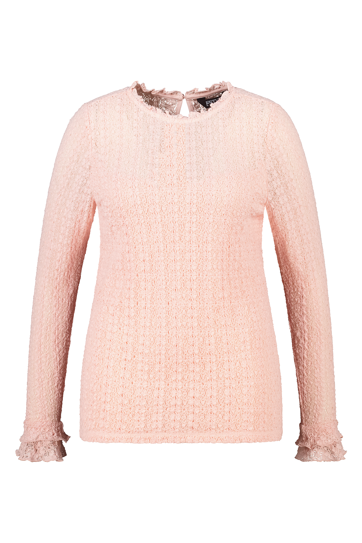 Kanten top met trompetmouwen Pink