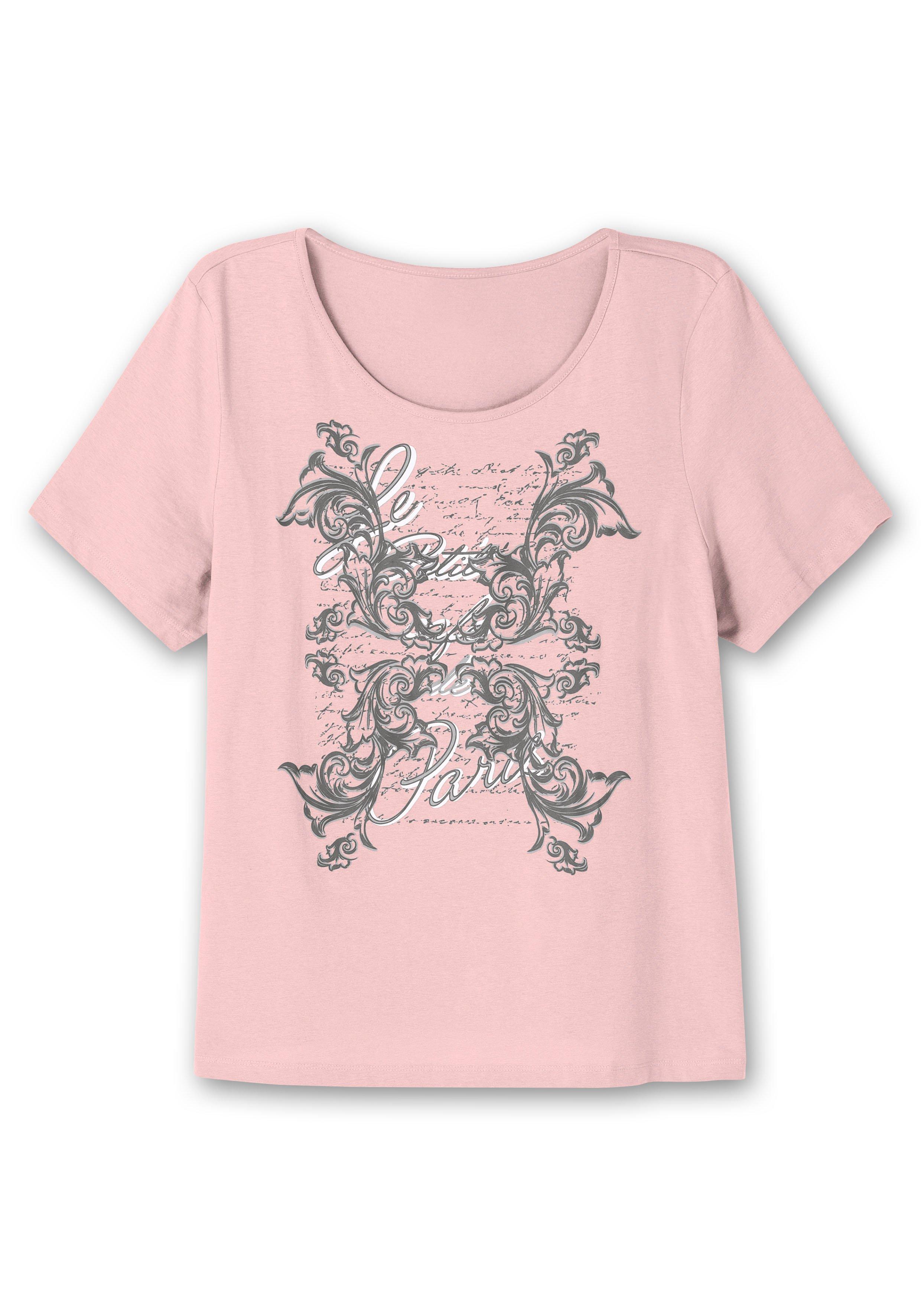Jerseyshirt mit Frontprint und kurzem Ärmel