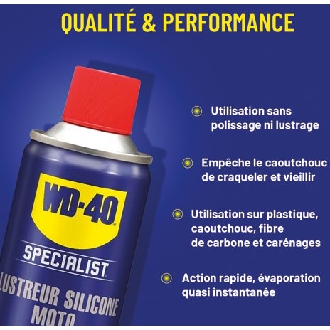 Lustreur Silicone Moto WD-40 Specialist - Aérosol de 400 ml