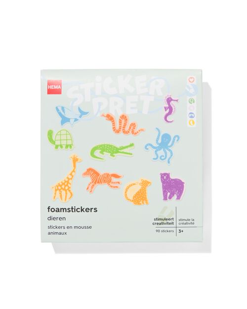 90 autocollants en mousse animaux