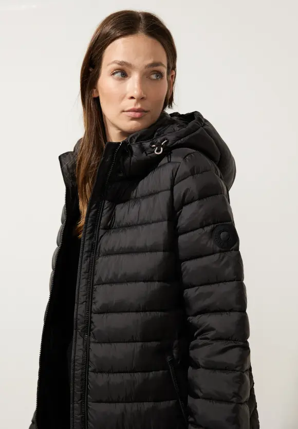 Lange Stepp Winterjacke - Black
