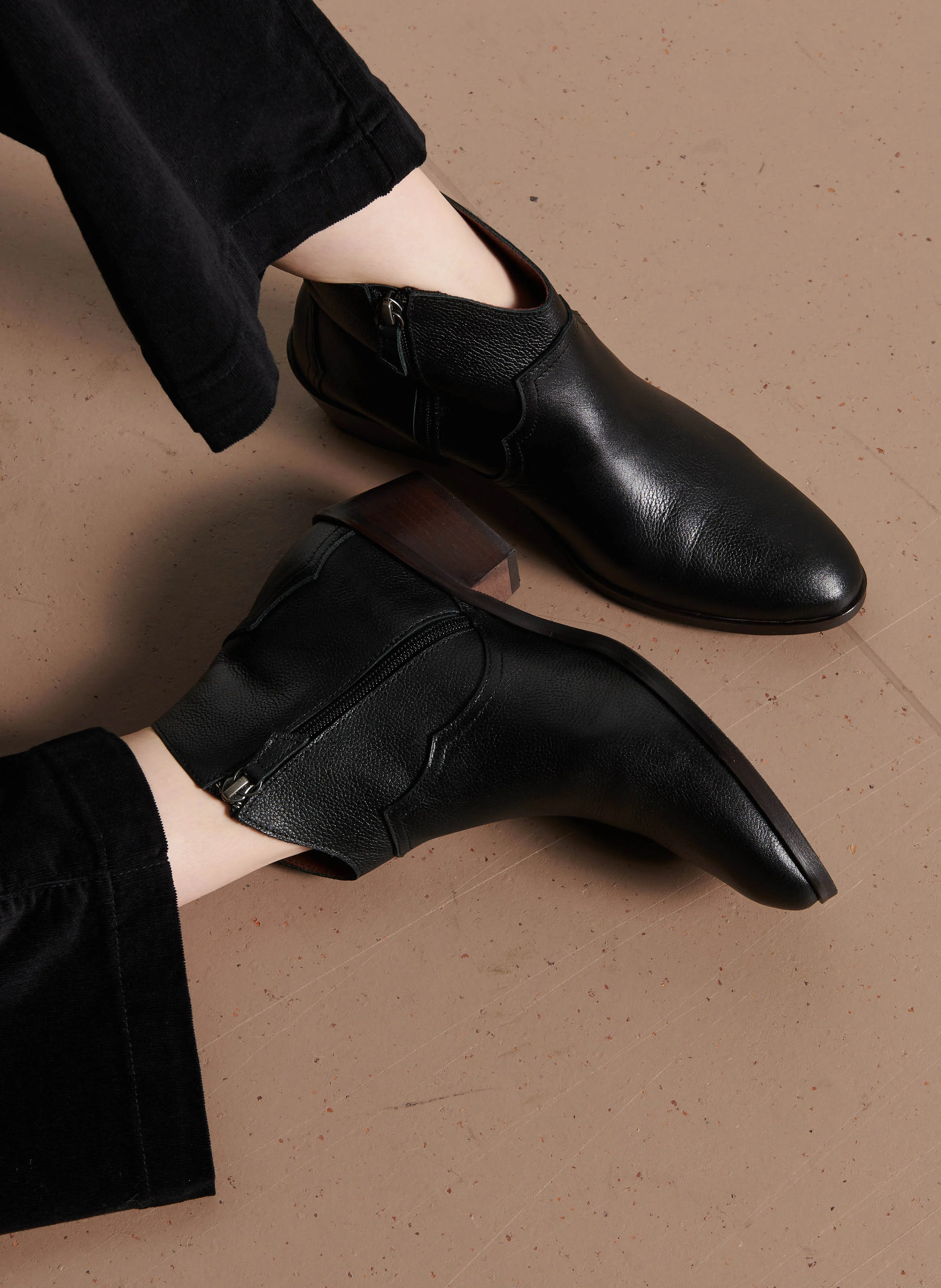 FIONA 35 - Bottines en cuir grainé| Noir
