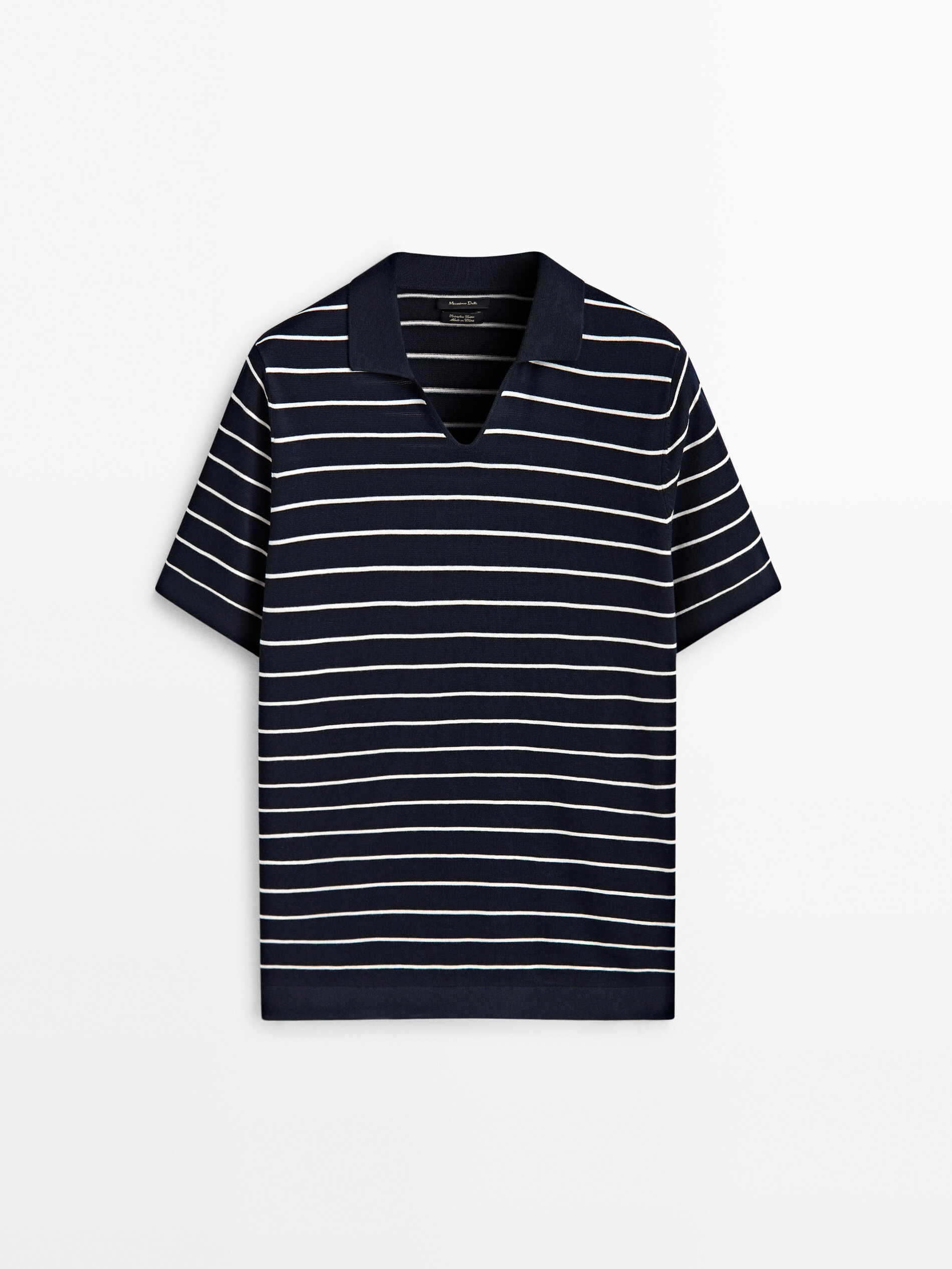 Jersey polo raias manga corta - AZUL MARINO