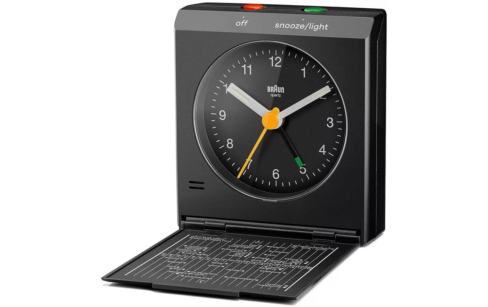 Klassischer Wecker Reiselog SchwarzReisewecker
