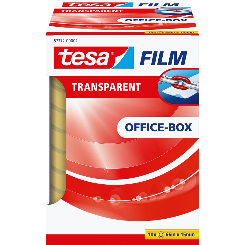 Ruban adhésif Tesa transparent - Largeur 15 mm x longueur 66 m - Lot de 10
